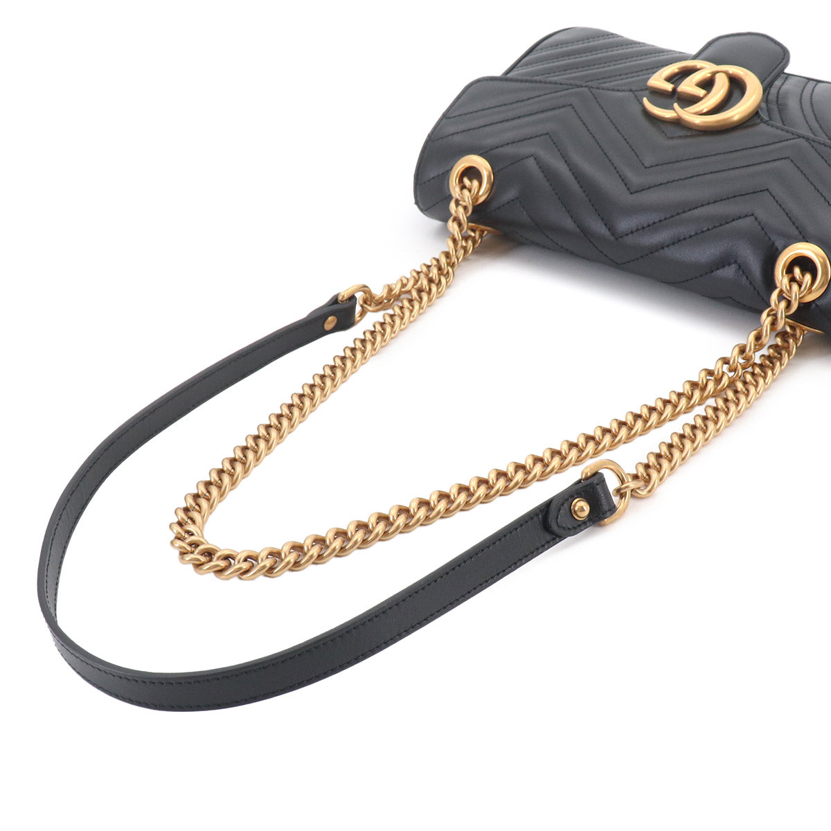 GG Marmont Shoulder Bag Leather Black 443497 Purse