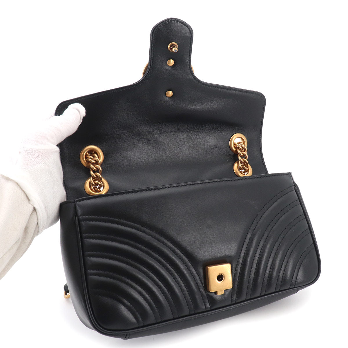 GG Marmont Shoulder Bag Leather Black 443497 Purse