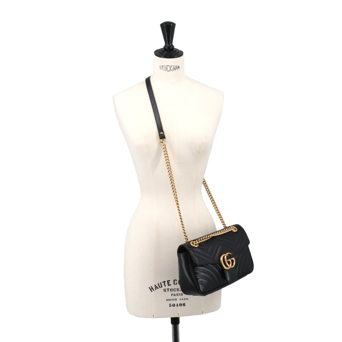 GG Marmont Shoulder Bag Leather Black 443497 Purse