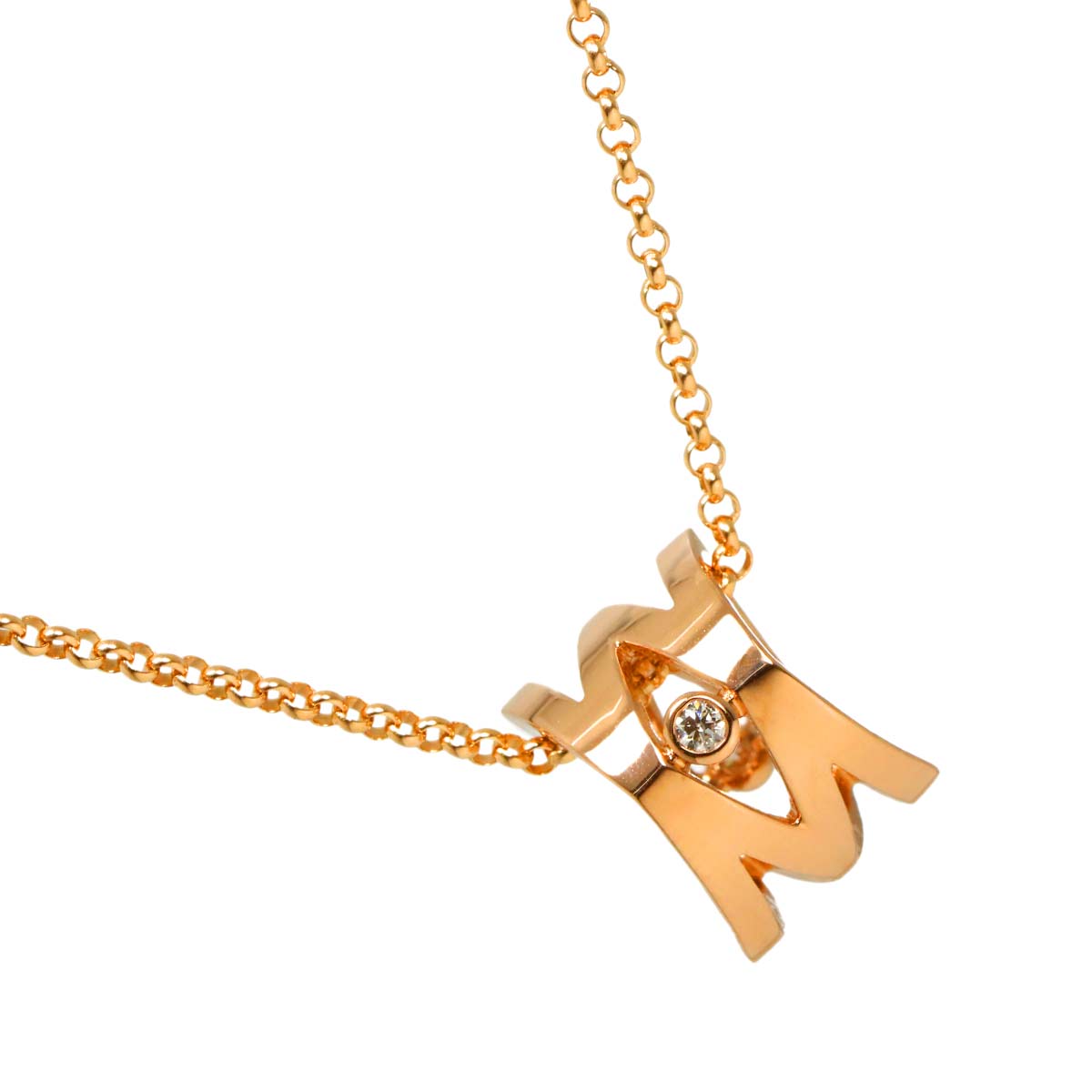 Signature Diamond 0.05ct Necklace 18K Pink Gold 750
