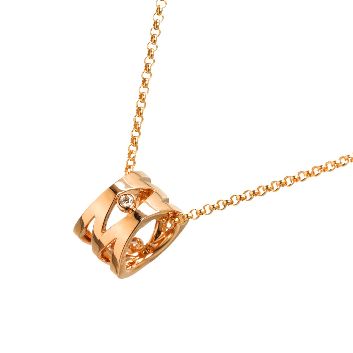Signature Diamond 0.05ct Necklace 18K Pink Gold 750