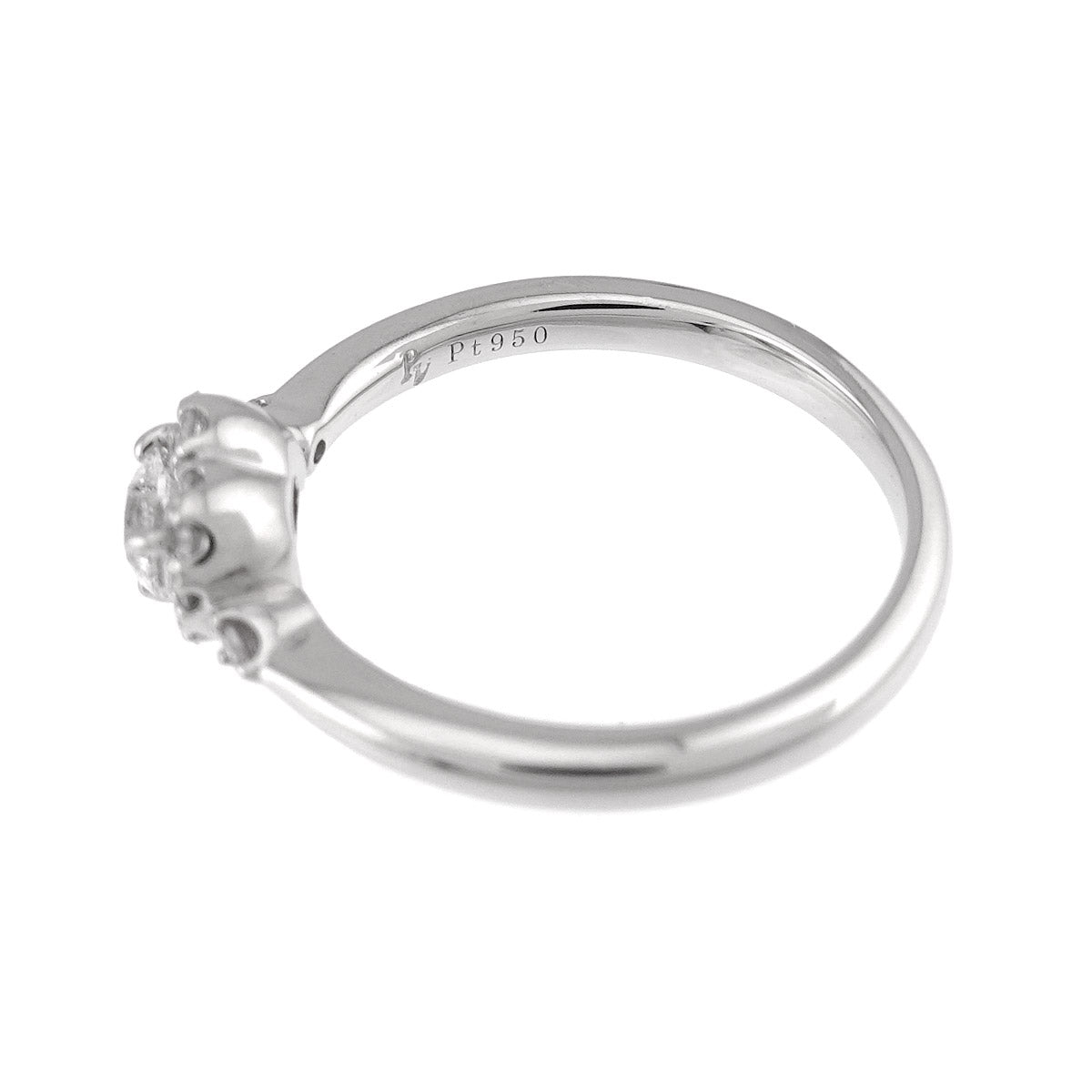 Diamond 0.219ct F/VS2 Sapphire Ring Pt Platinum Size4(US)