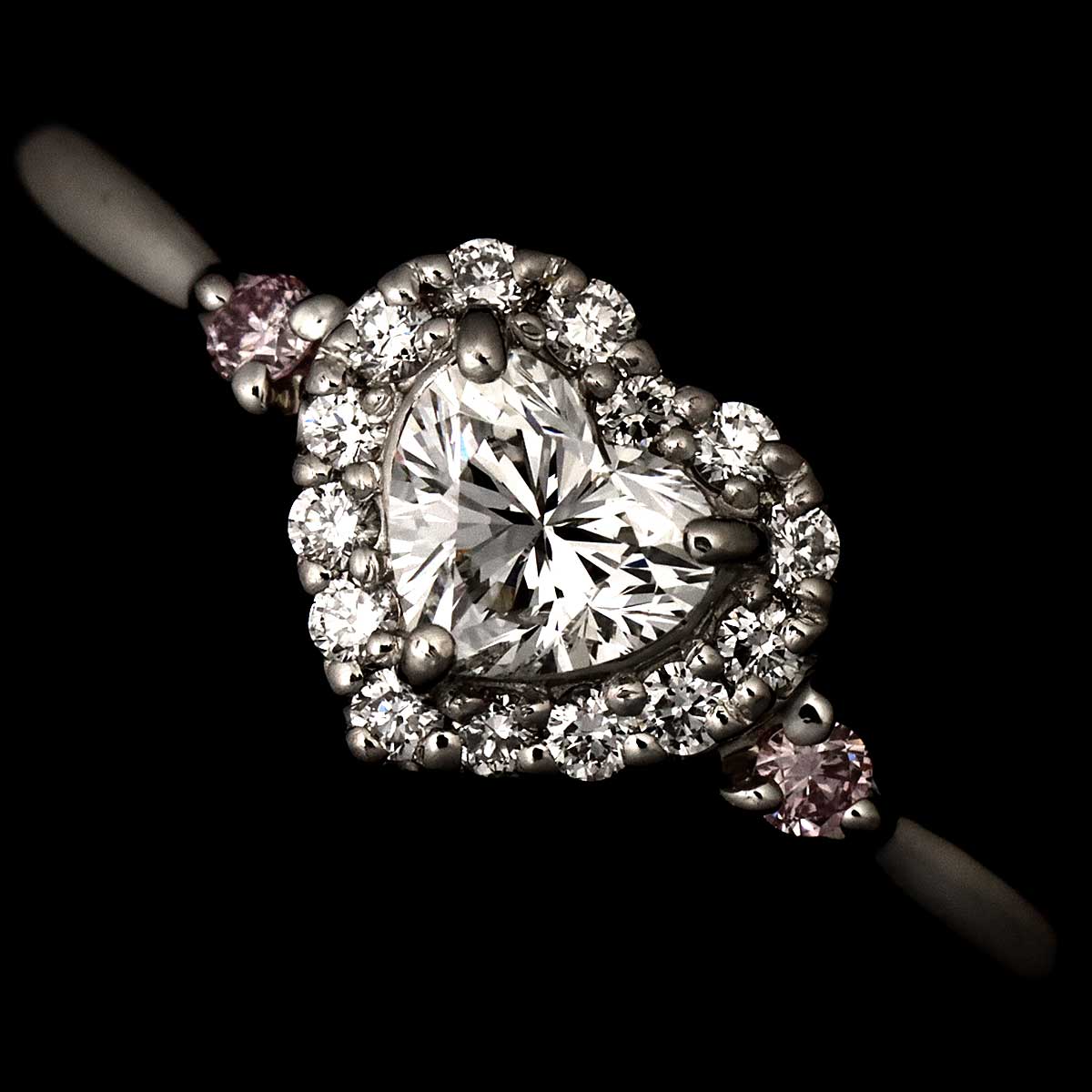 Diamond 0.219ct F/VS2 Sapphire Ring Pt Platinum Size4(US)