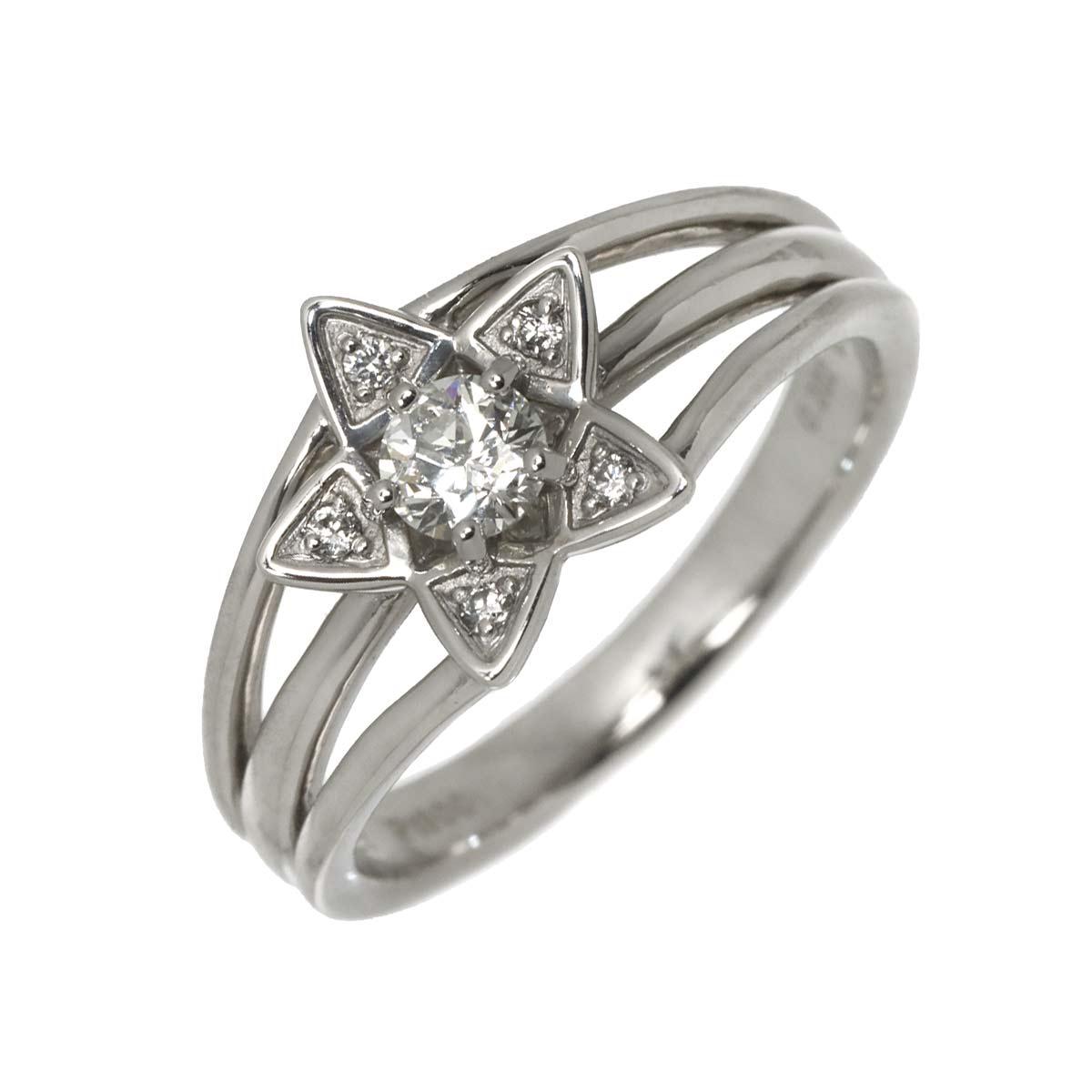Diamond 0.202ct I/VS1 0.02ct Ring Pt Platinum size5.25