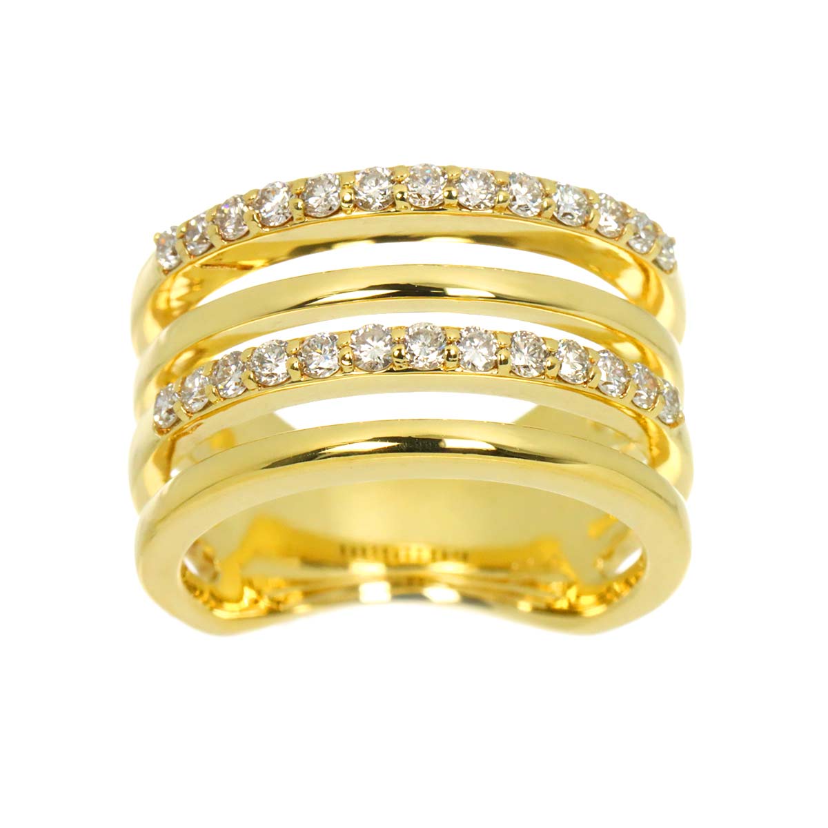 Diamond 0.55ct Ring 18K YG Yellow Gold 750 Size5.75-6(US)
