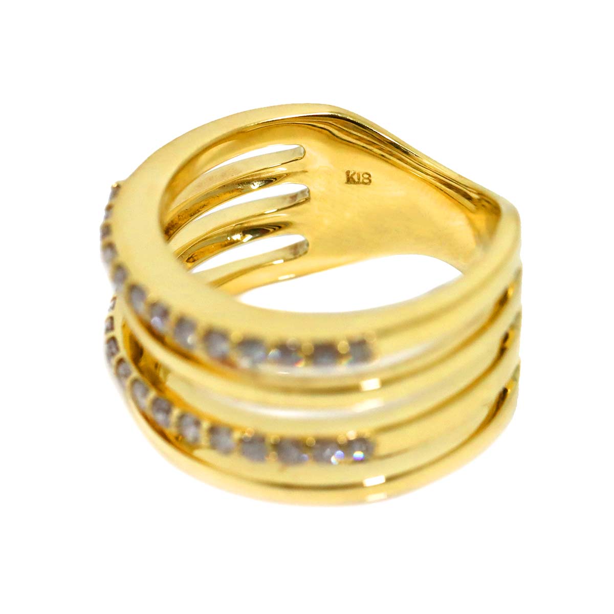 Diamond 0.55ct Ring 18K YG Yellow Gold 750 Size5.75-6(US)
