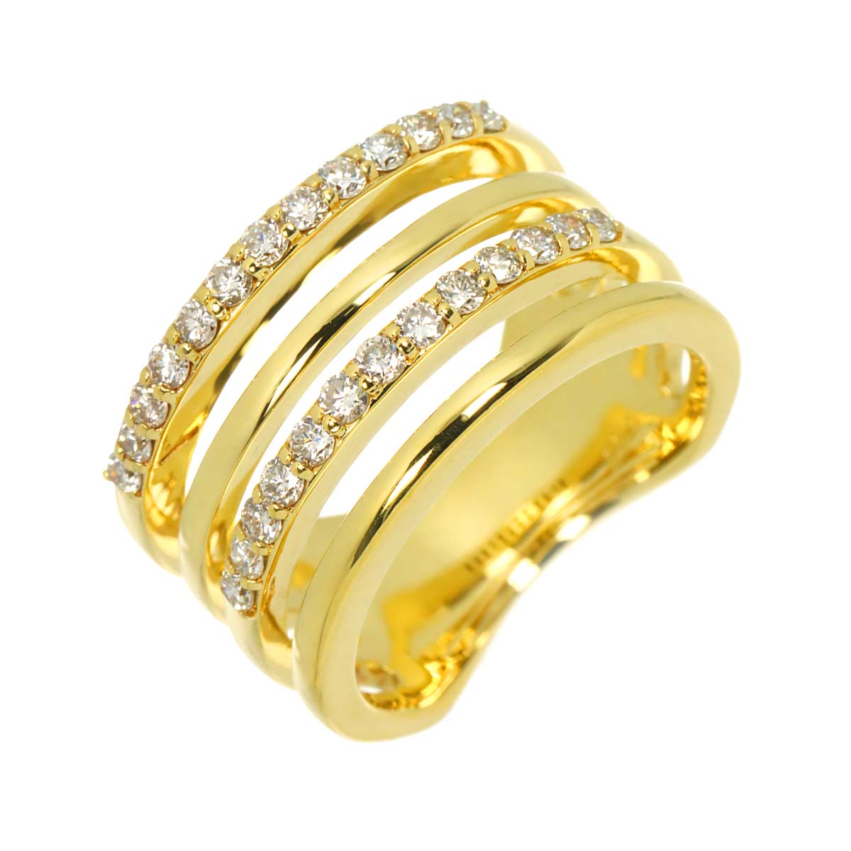 Diamond 0.55ct Ring 18K YG Yellow Gold 750 Size5.75-6(US)