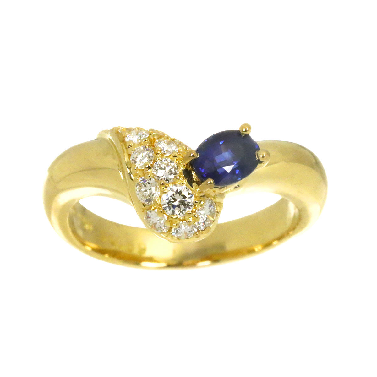 Sapphire 0.69ct Diamnd 0.42ct Ring 18K YG Size7.25(US)