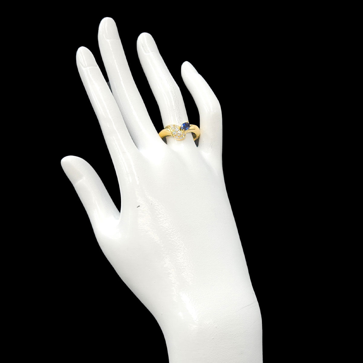 Sapphire 0.69ct Diamnd 0.42ct Ring 18K YG Size7.25(US)