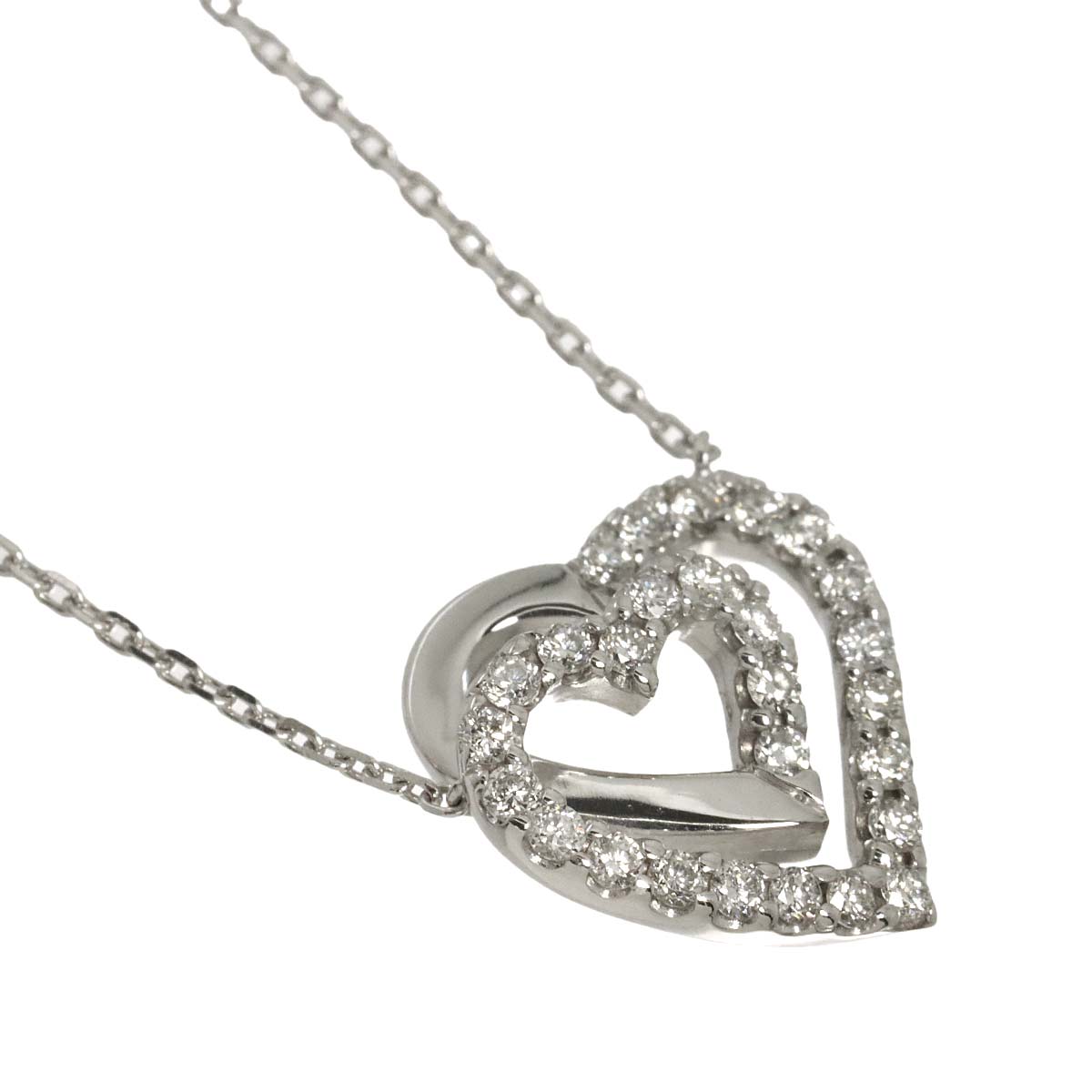 Diamond 0.31ct Heart Necklace 18K WG 750
