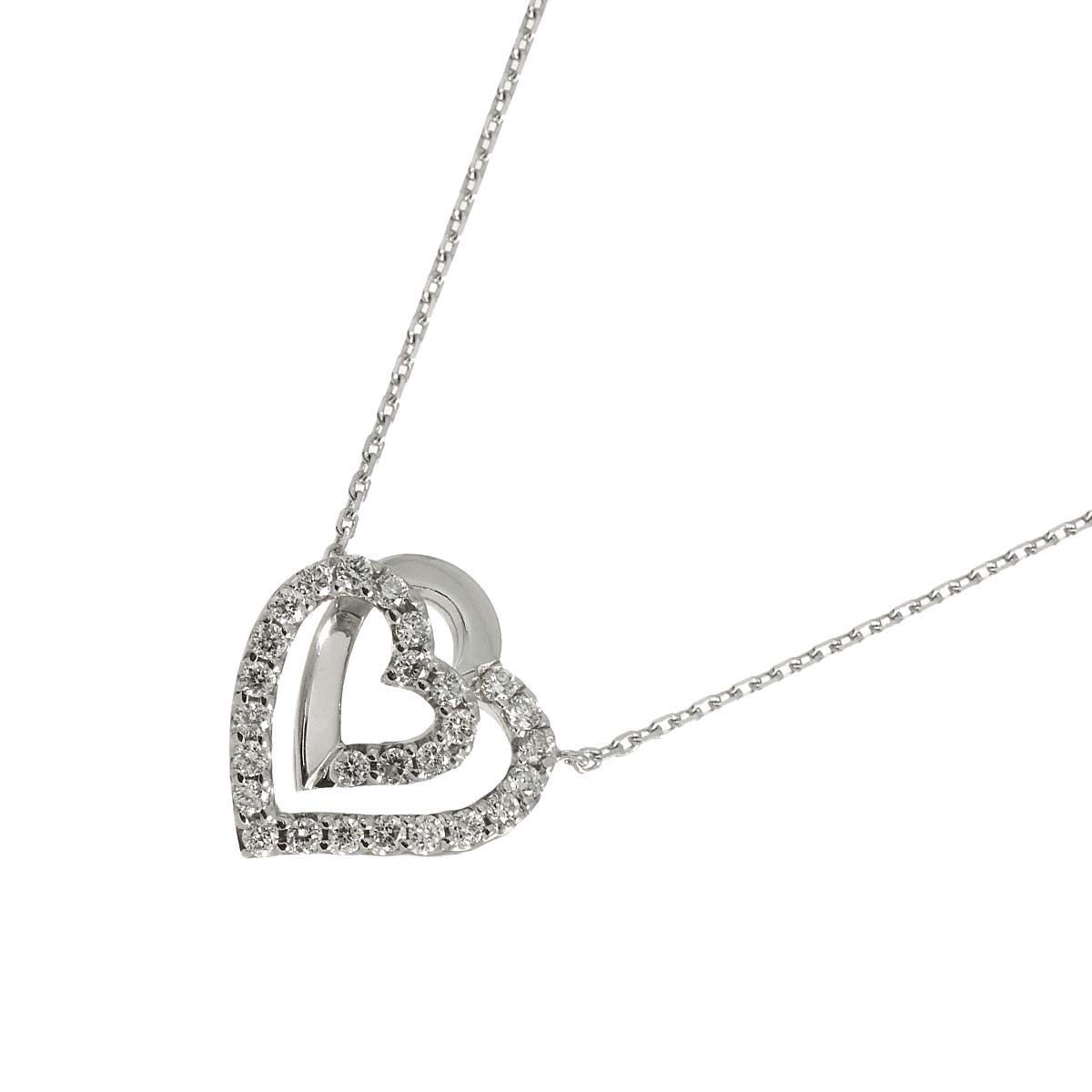 Diamond 0.31ct Heart Necklace 18K WG 750
