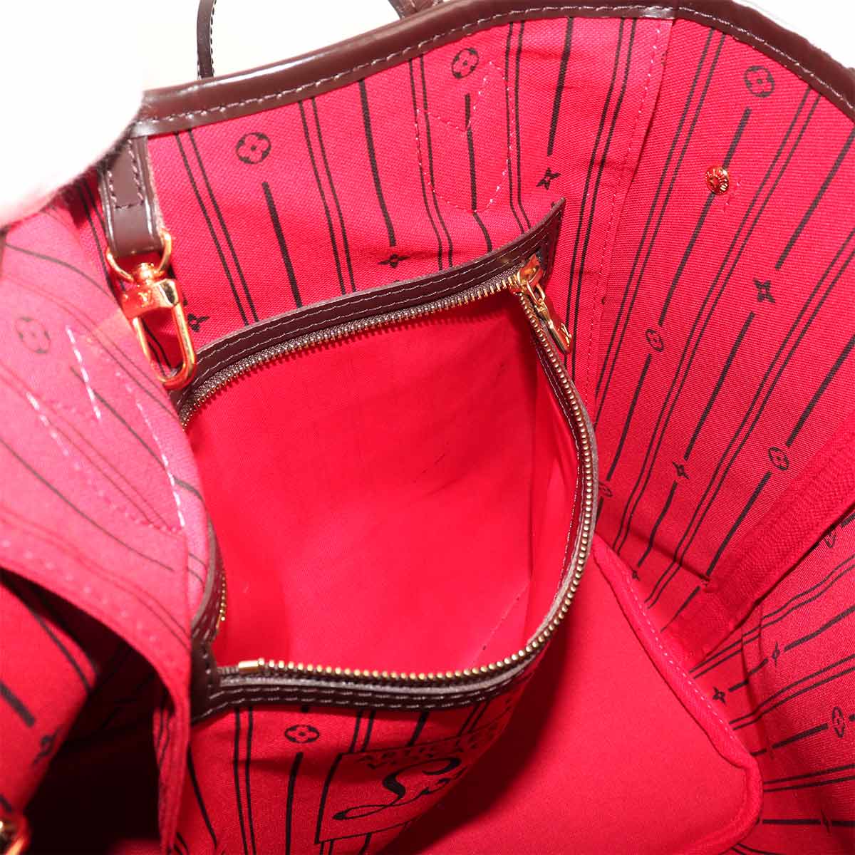 Damier Neverfull MM Tote Bag Ebene Cerise N51105 Purse