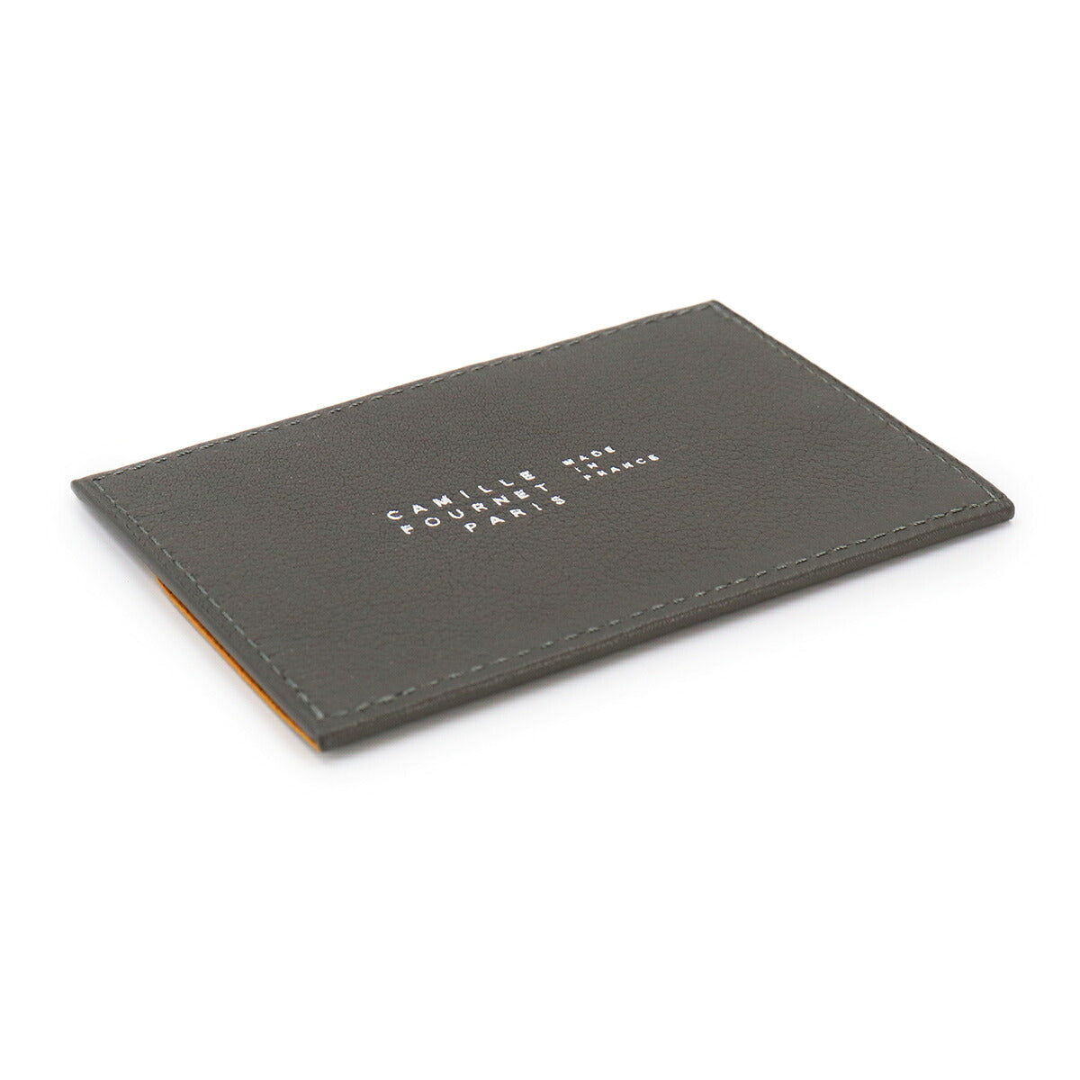 Card Case Leather Grey Logos