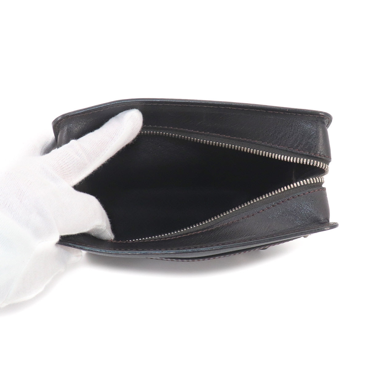 Sidecar Shoulder Bag Leather Dark brown Purse