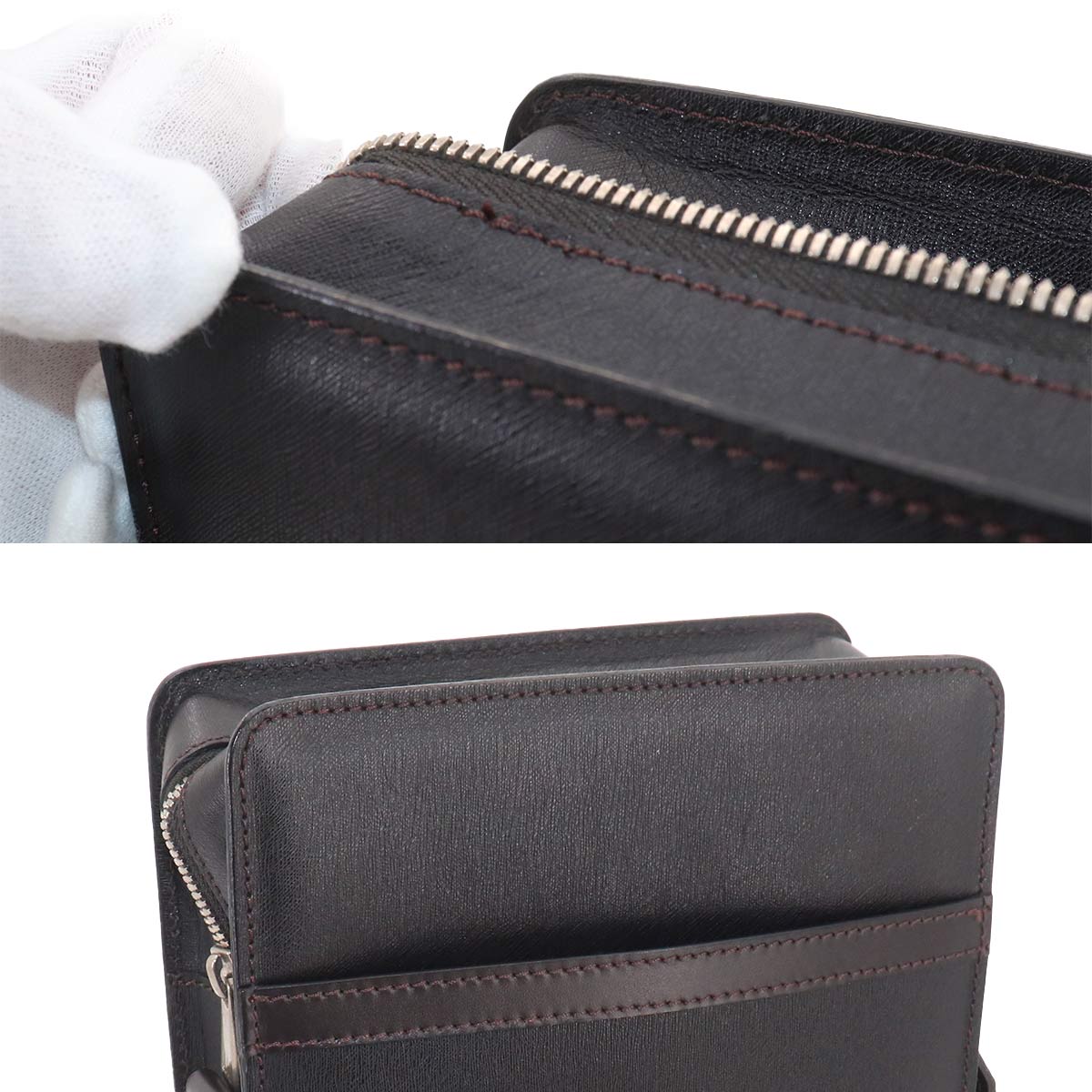 Sidecar Shoulder Bag Leather Dark brown Purse