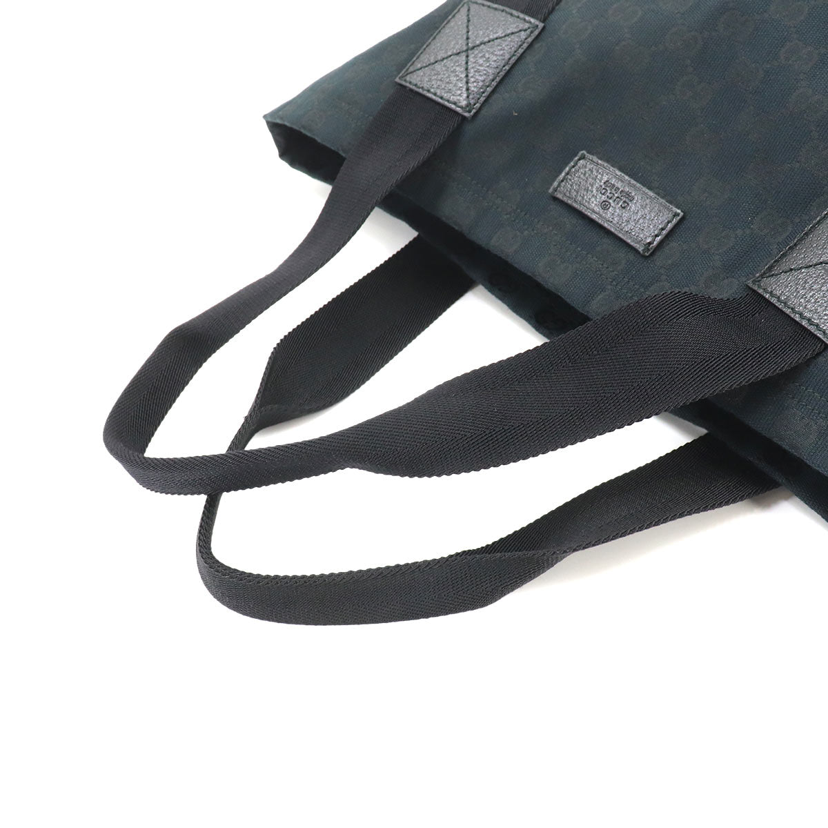 GG Canvas Tote Bag Leather Black 189669 Purse