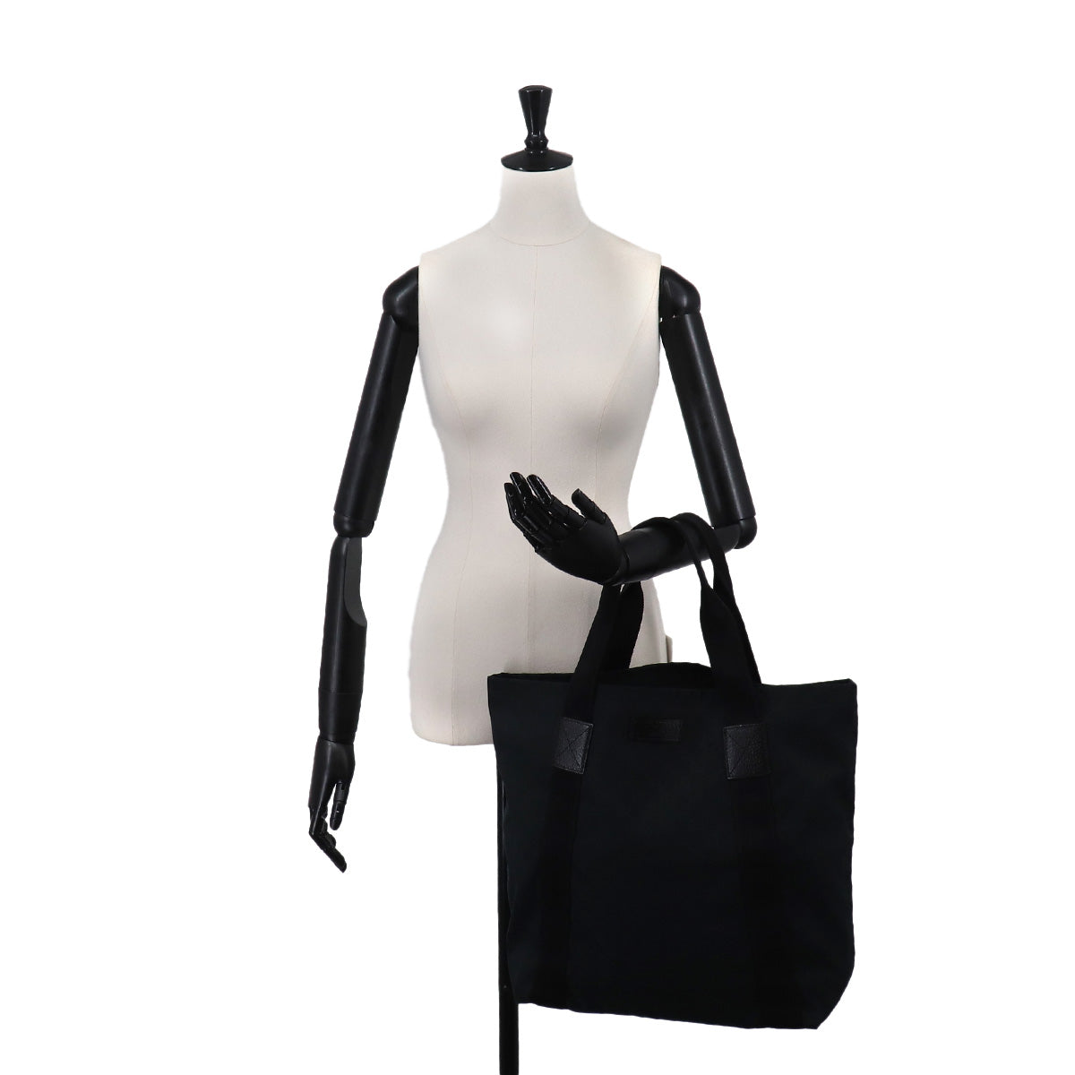 GG Canvas Tote Bag Leather Black 189669 Purse