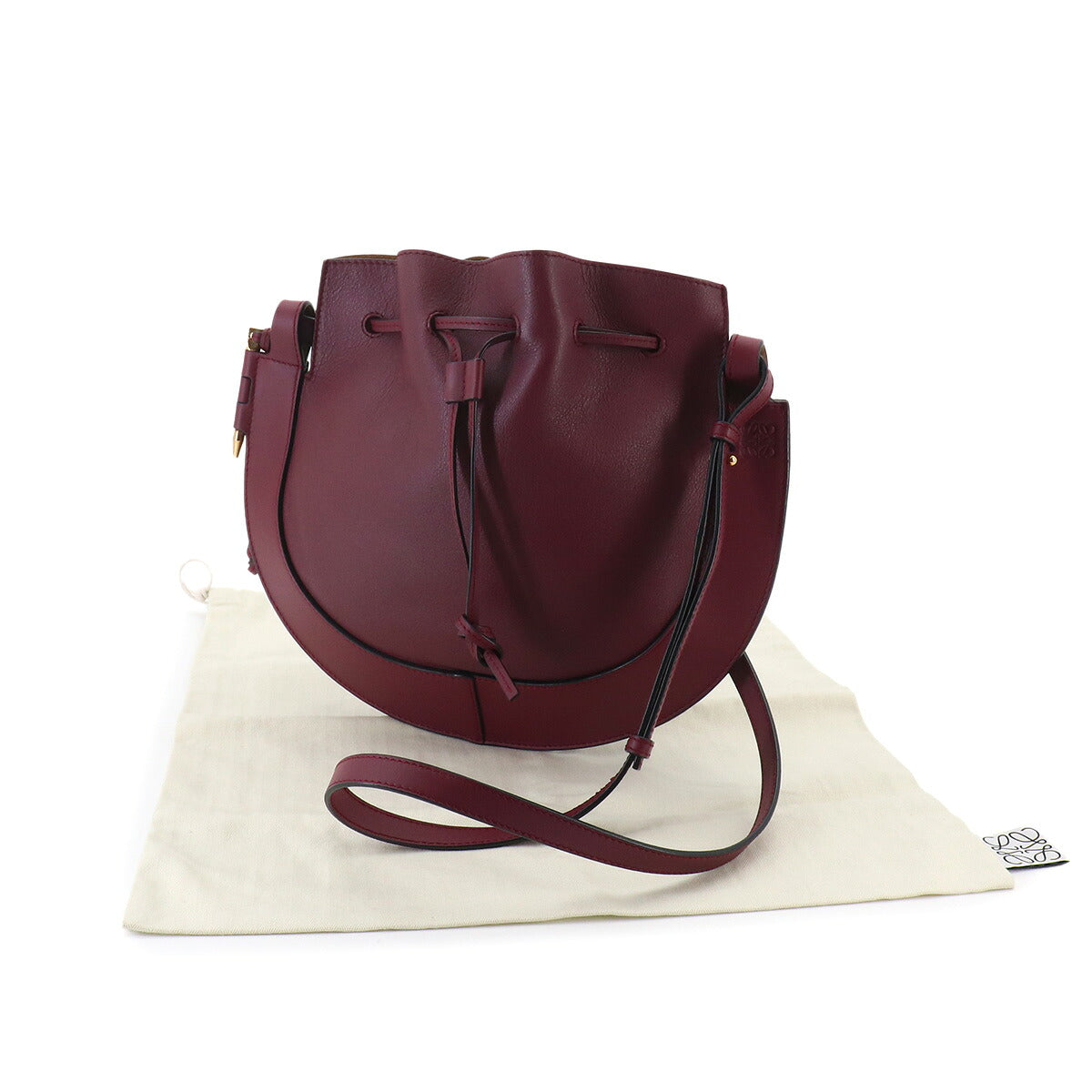 Horseshoe Shoulder Bag Leather Bordeaux Purse