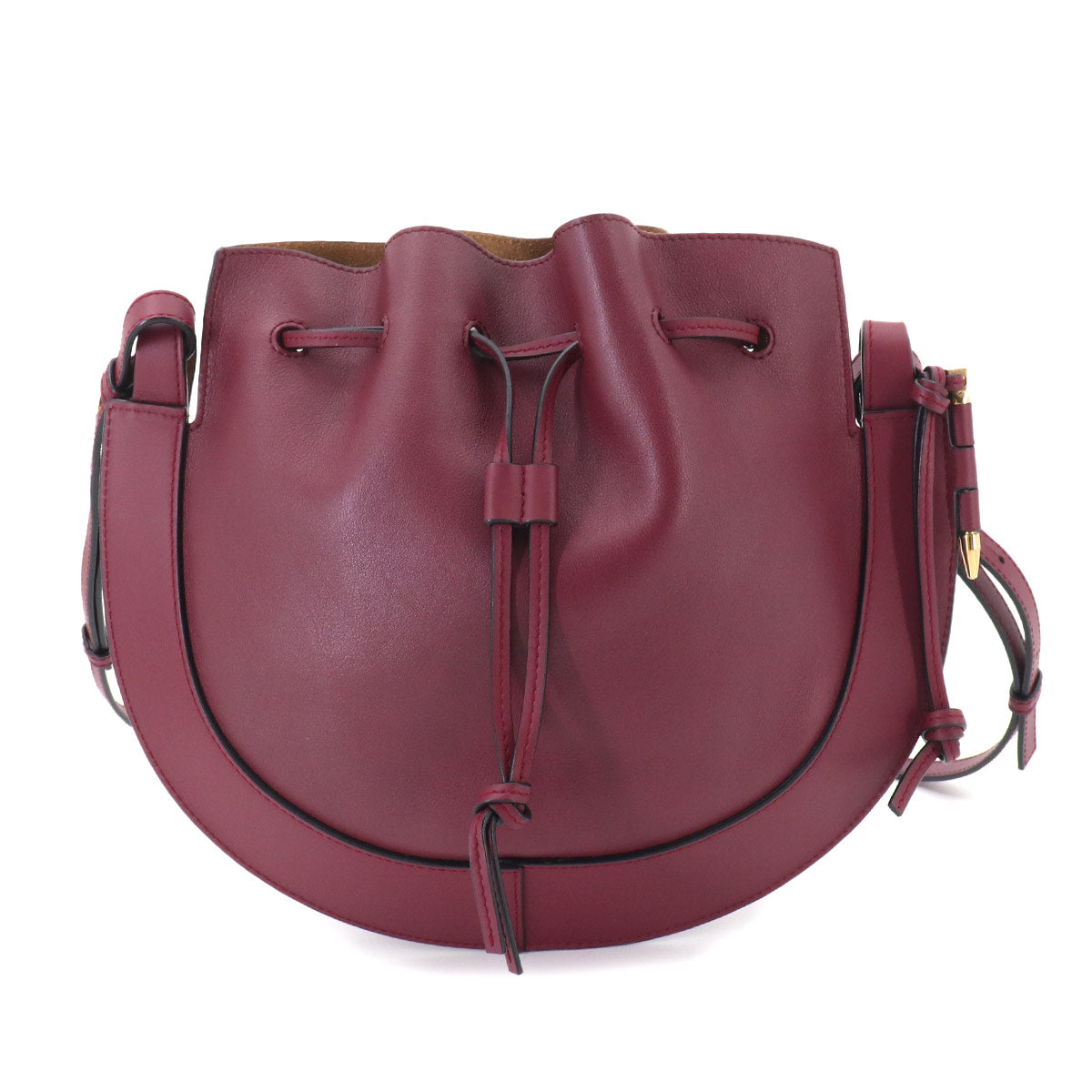 Horseshoe Shoulder Bag Leather Bordeaux Purse