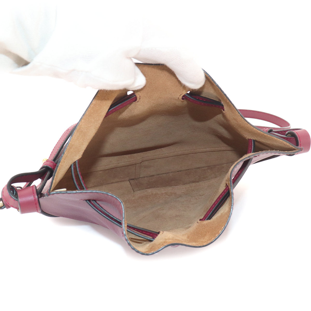 Horseshoe Shoulder Bag Leather Bordeaux Purse