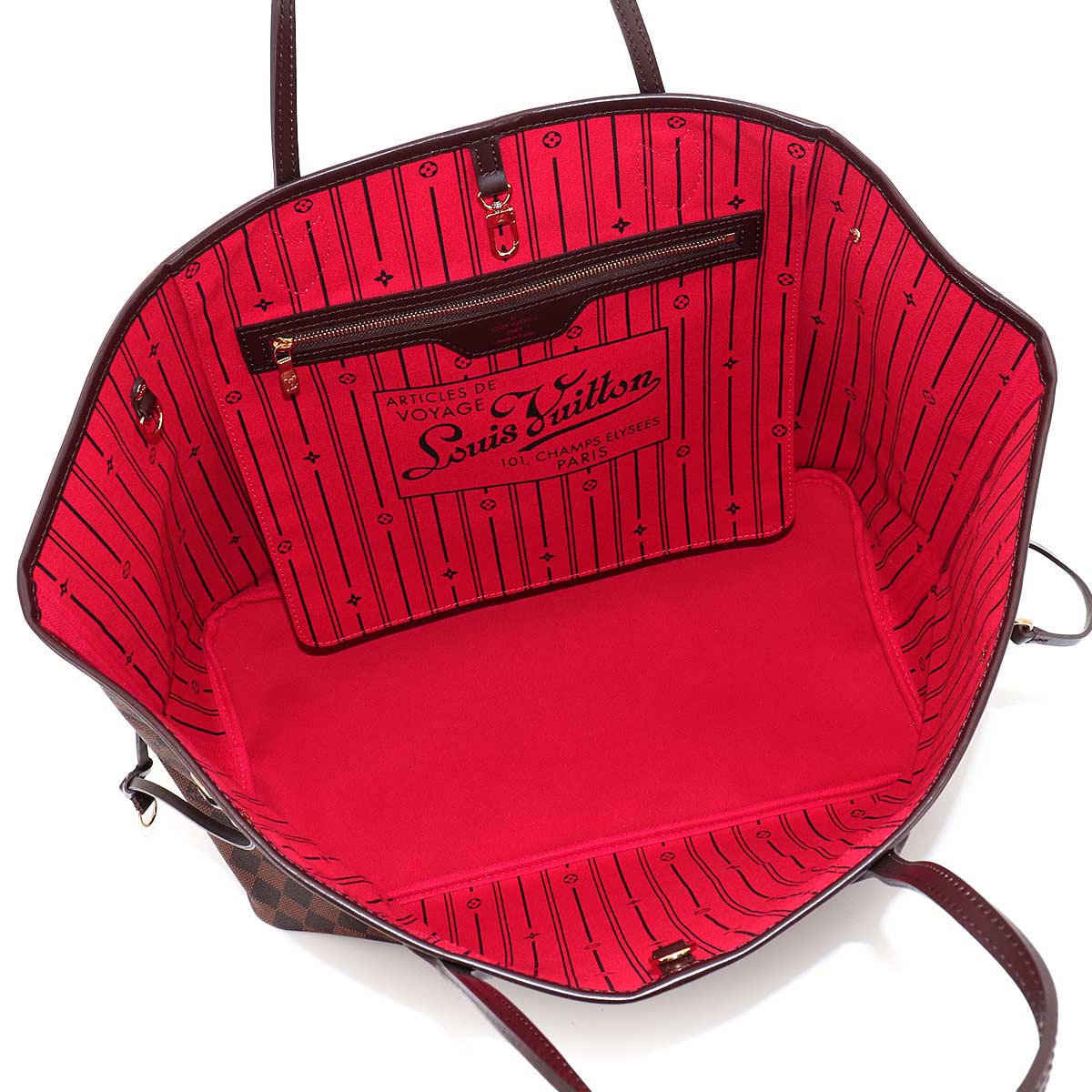 Damier Neverfull GM Tote Bag Ebene Cerise N51106 Purse