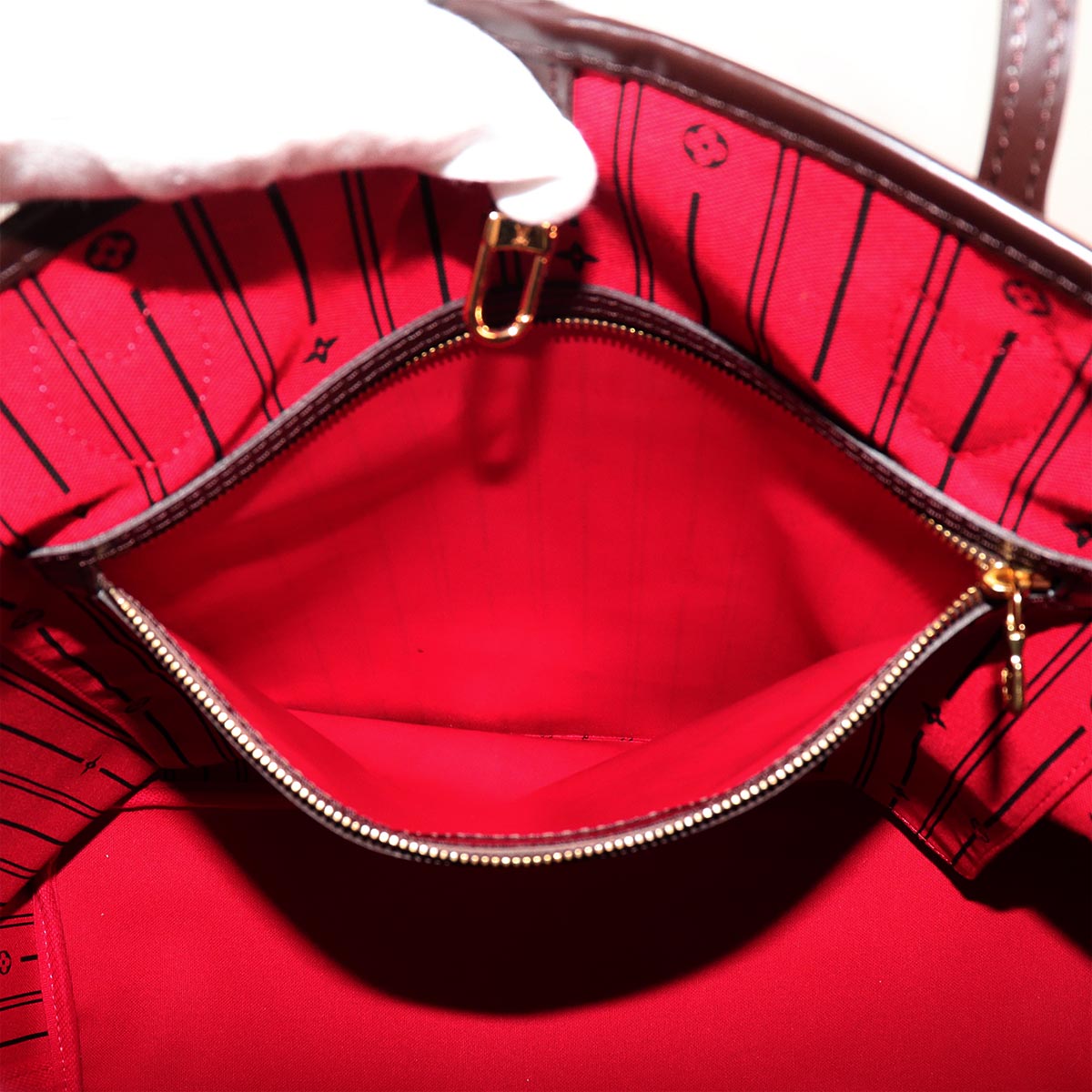 Damier Neverfull GM Tote Bag Ebene Cerise N51106 Purse