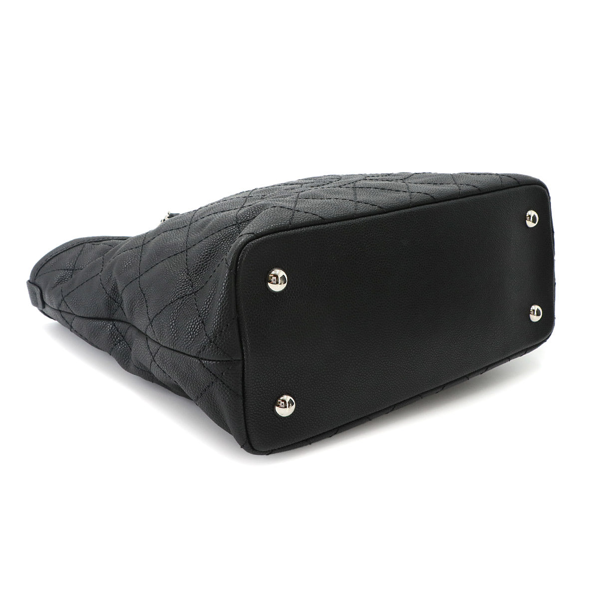 Matelasse Chain Tote Bag Leather Black A92754 Pouch