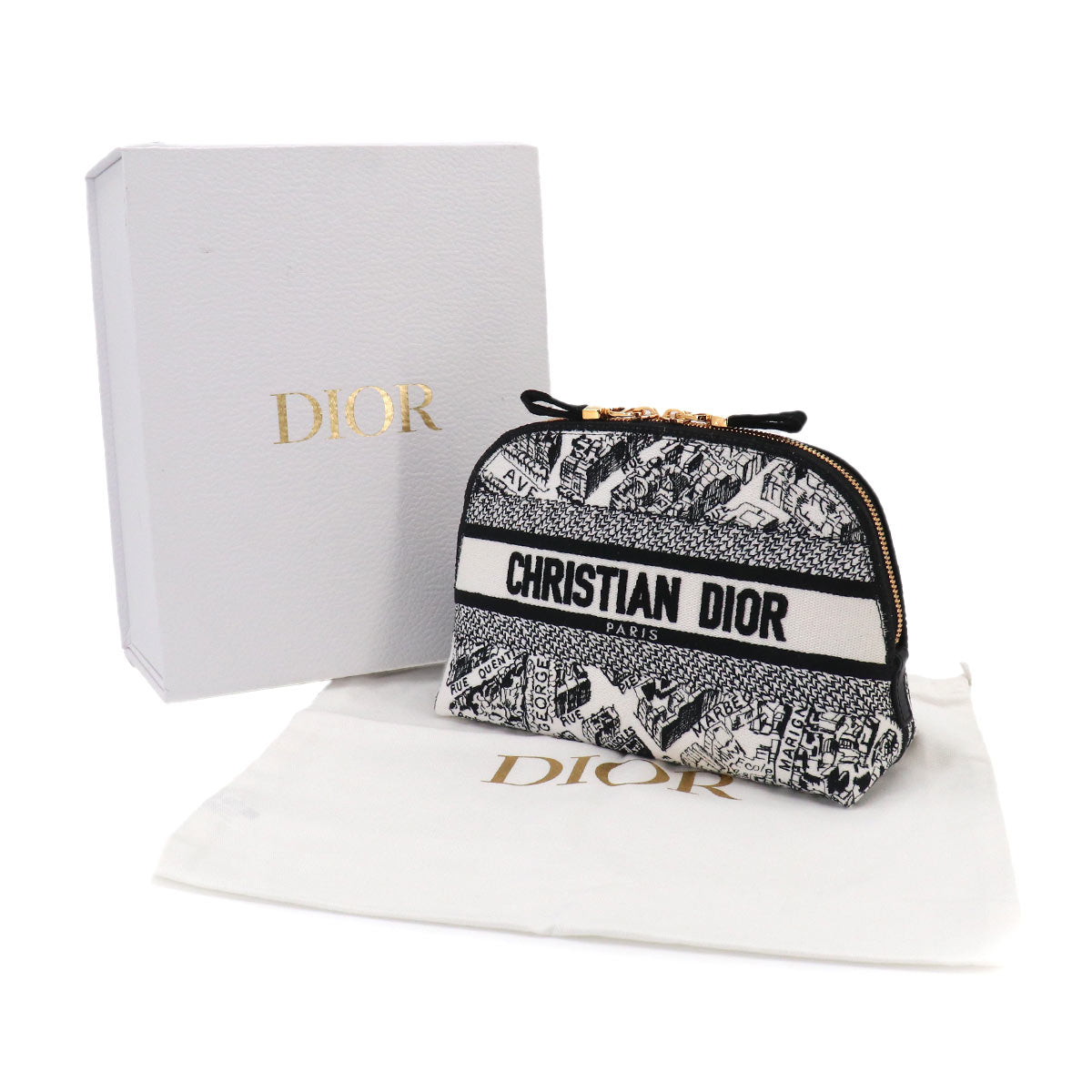 Plan de Paris Pouch Canvas Black White