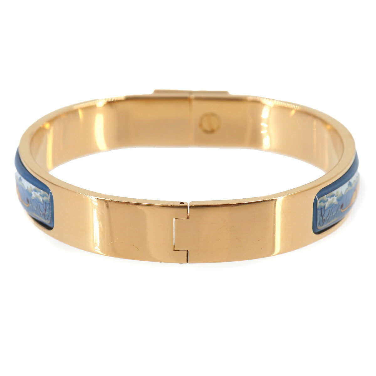 Loquet Enamel Bangle Blue Multicolor Gold Lion Accessory