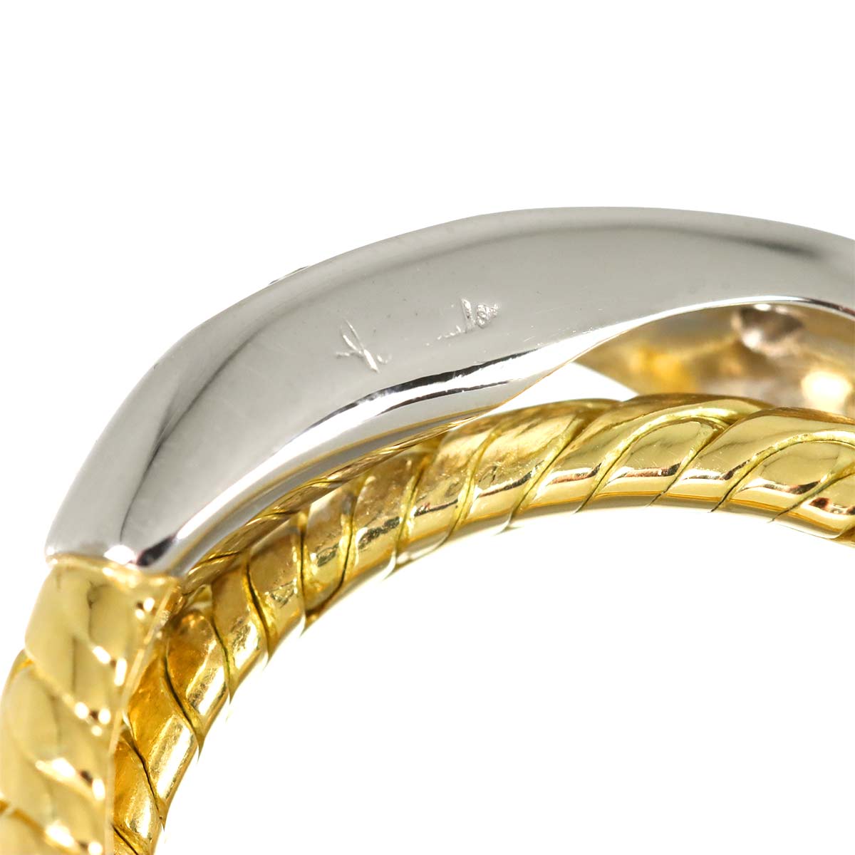 Diamond Ring 18K YG WG 750 Size6.75-7.25(US)