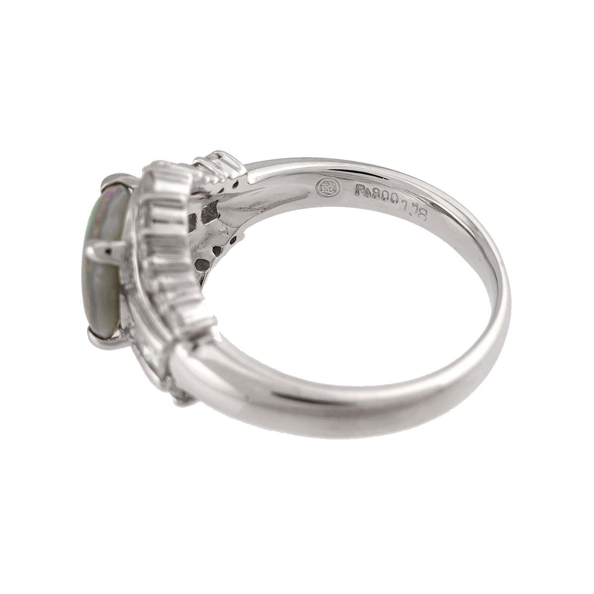 Opal 1.18ct Diamond 0.47ct Ring Pt Platinum size6(US)