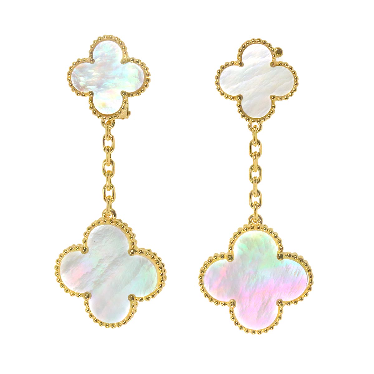 Magic Alhambra MOP Earrings Clip on 18K YG