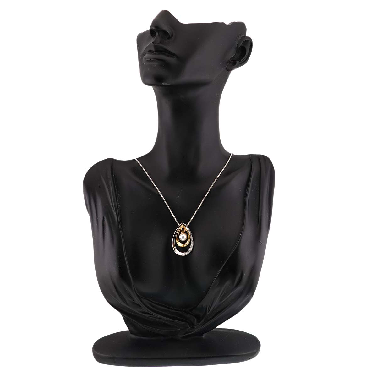 Akoya Pearl 7.4mm Daimond Necklace 18K YG PG WG 750