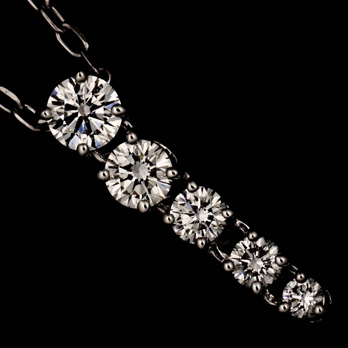 Diamond 0.37ct Necklace 18K White Gold 750
