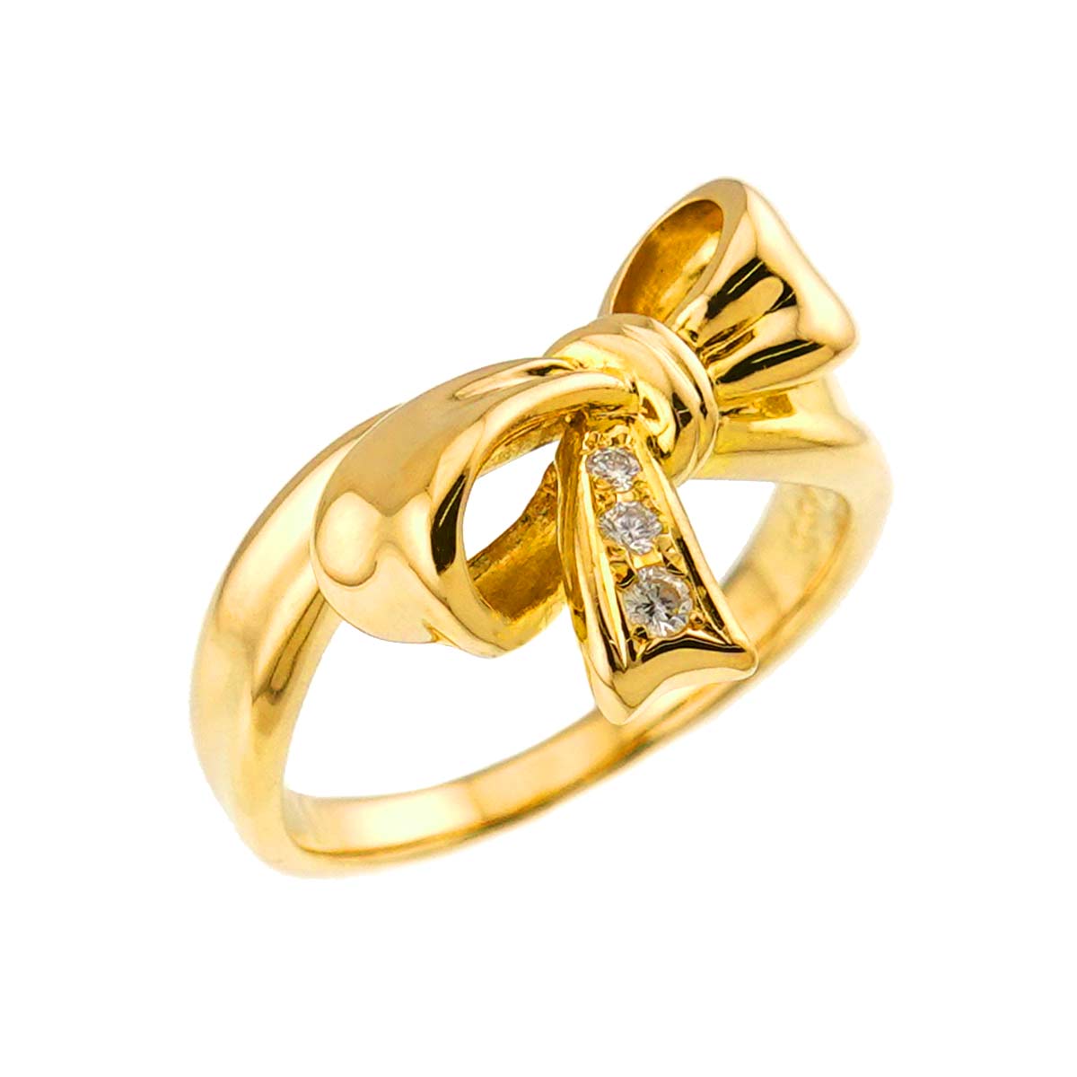 Diamond 0.04ct Ring 18K YG 750 Size6.25-6.5(US)