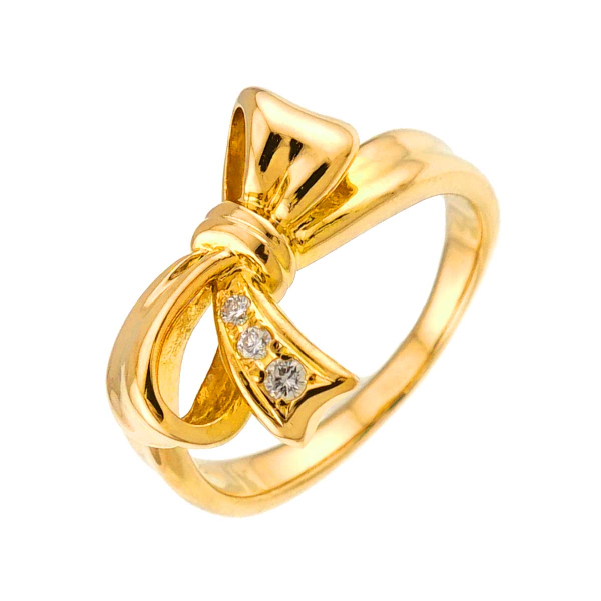 Diamond 0.04ct Ring 18K YG 750 Size6.25-6.5(US)