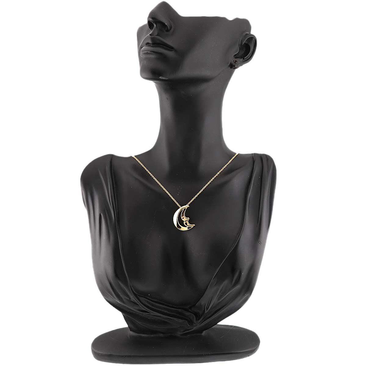 Crescent moon Necklace 18K Yellow Gold 750