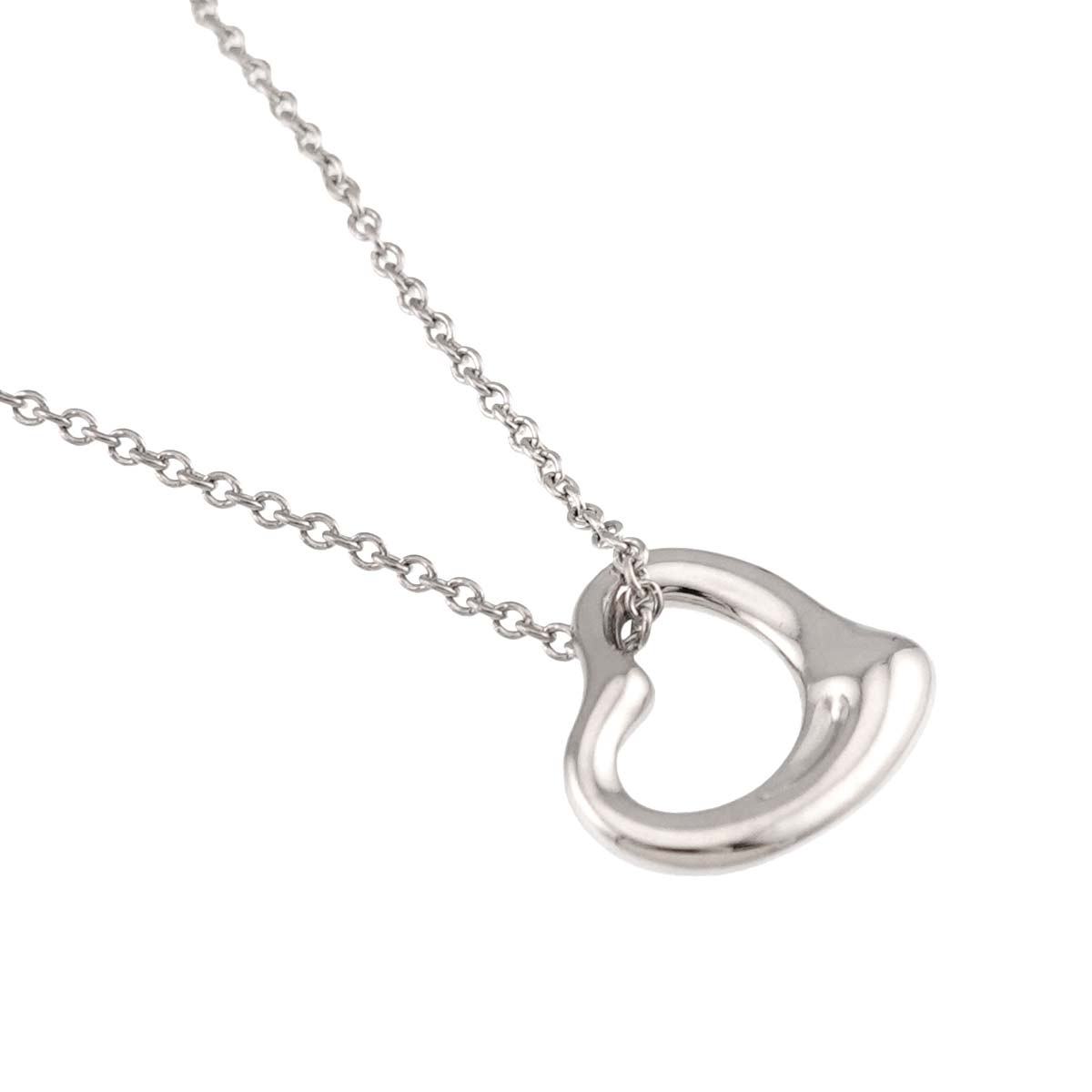 Open Heart Necklace Platinum
