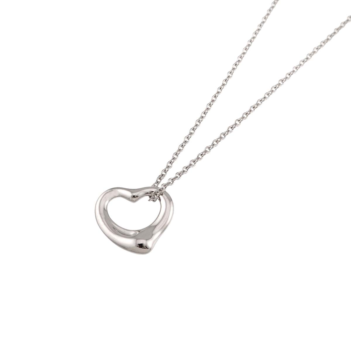Open Heart Necklace Platinum