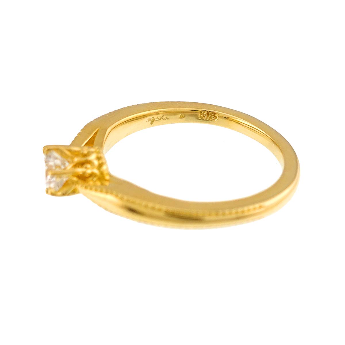 Diamond 0.195ct Ring 18K YG 750 Size2.75-3(US)