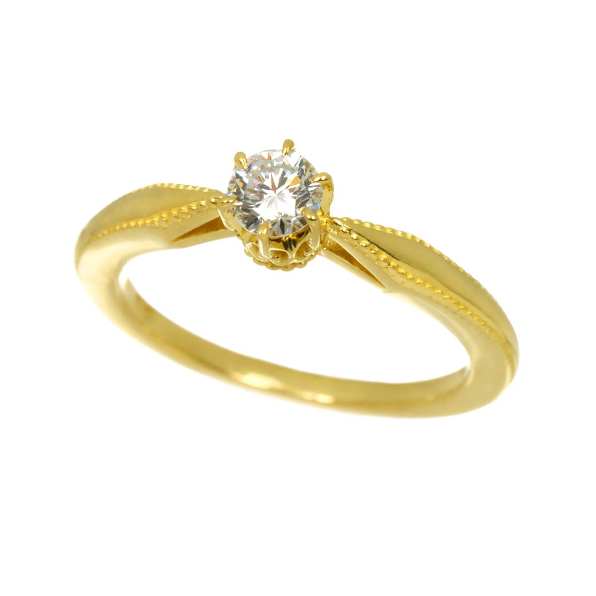 Diamond 0.195ct Ring 18K YG 750 Size2.75-3(US)