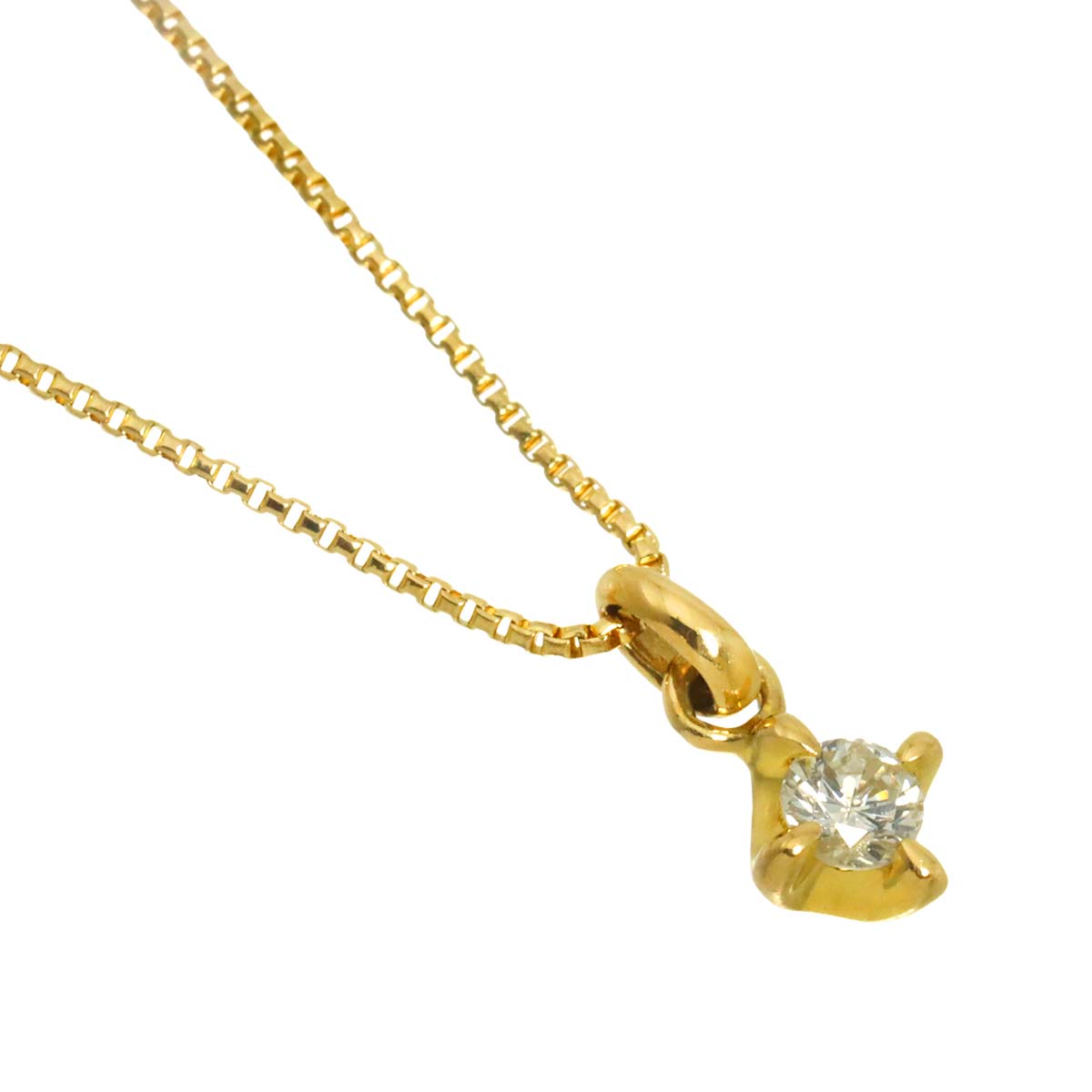 Diamond 0.05ct Necklace 18K YG Yellow Gold 750