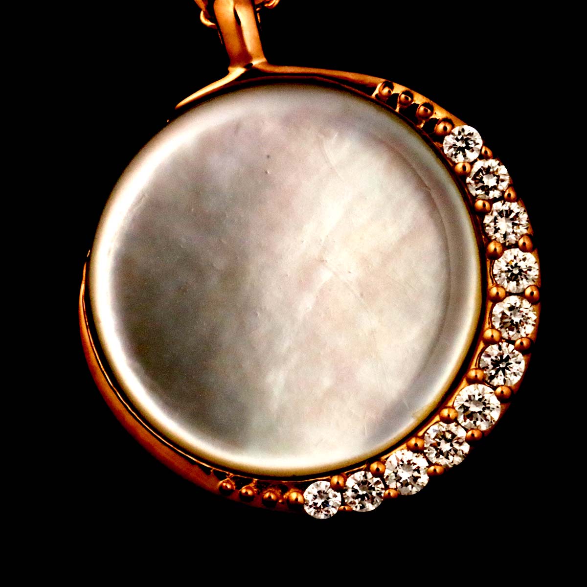MOP Diamond 0.05ct Necklace 18K PG 750