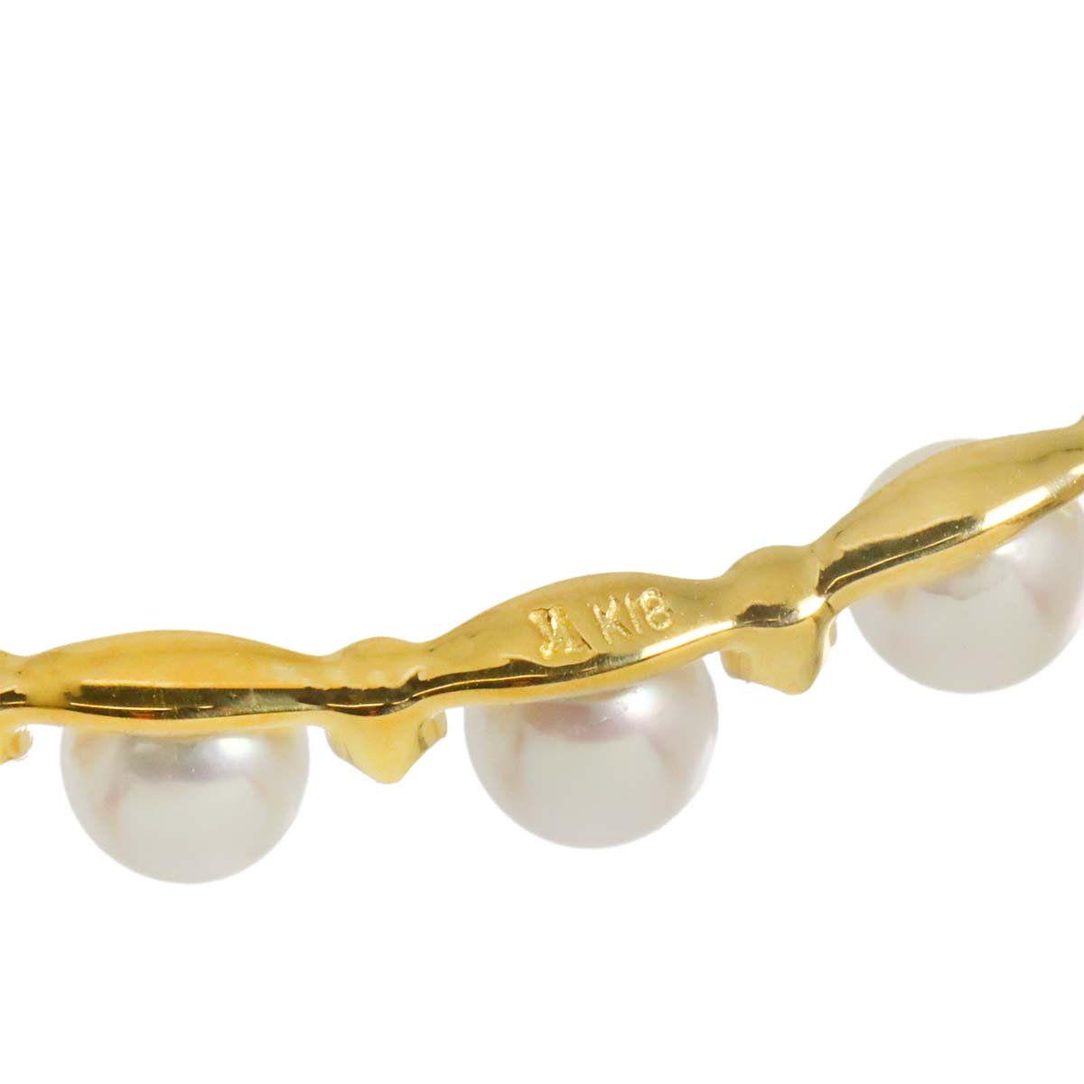 Baby Pearl 3.4mm Diamond Necklace 18K Yellow Gold 750