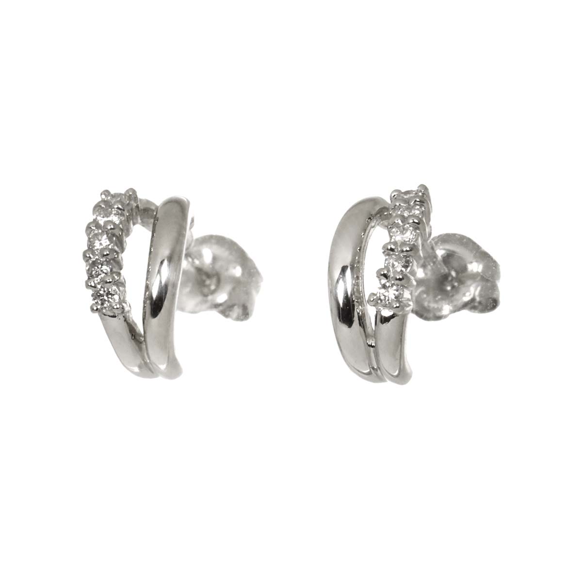 Diamond Earrings Pierced Pt Platinum