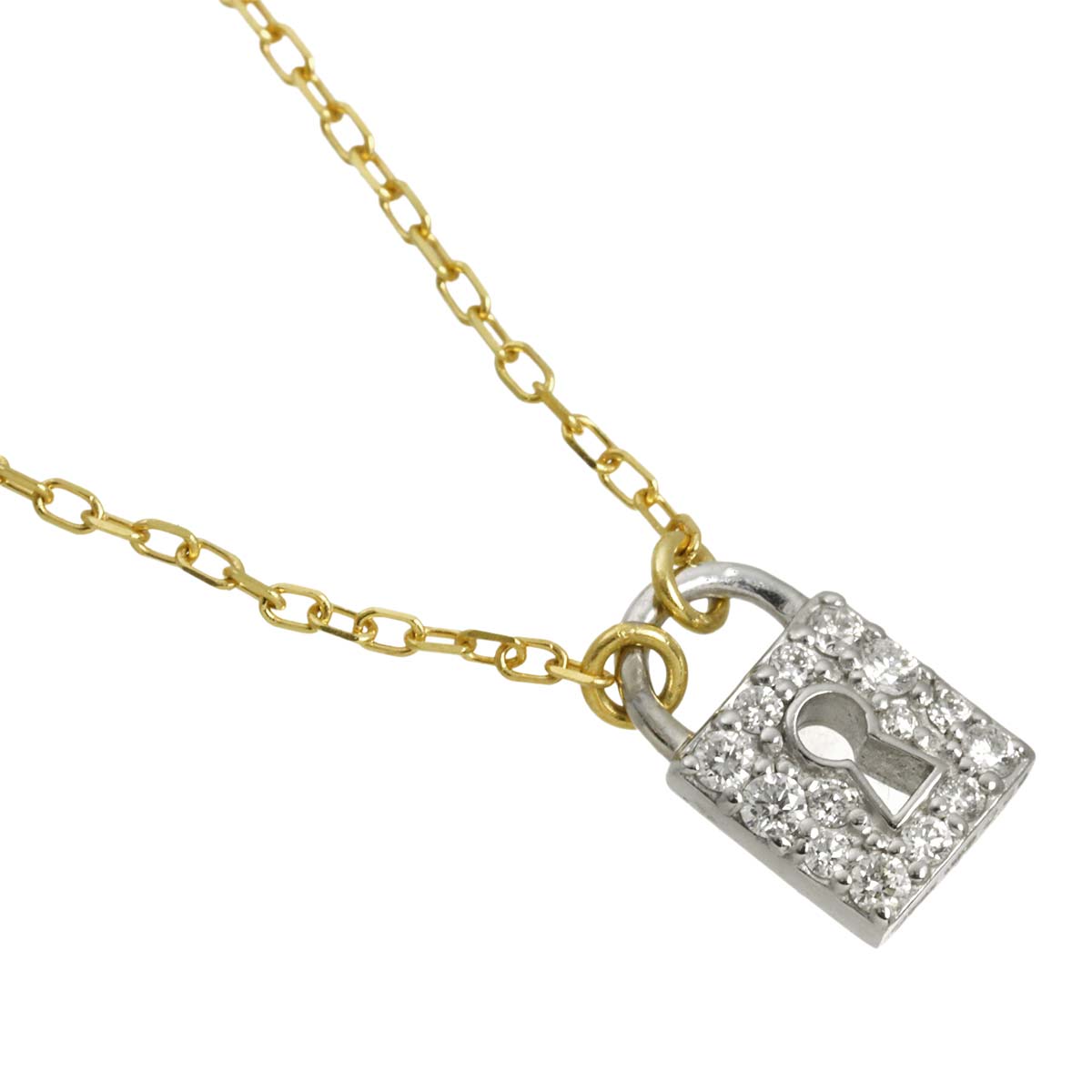Diamond 0.08ct Necklace 18K YG WG 750