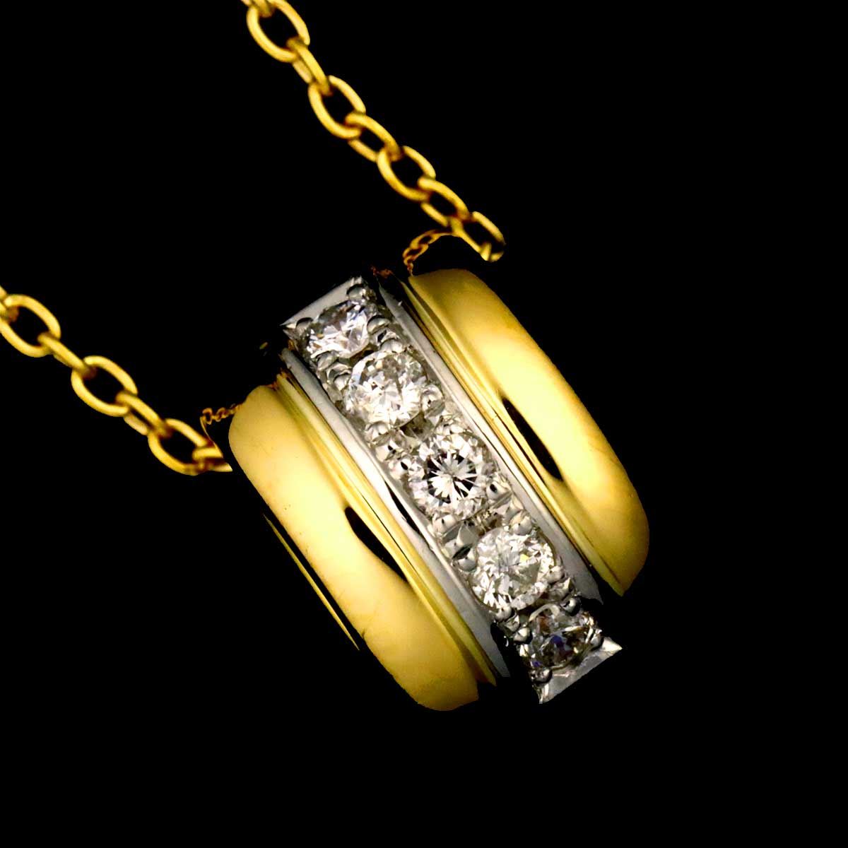 Diamond 0.07ct Necklace 18K Yellow Gold 750 Pt
