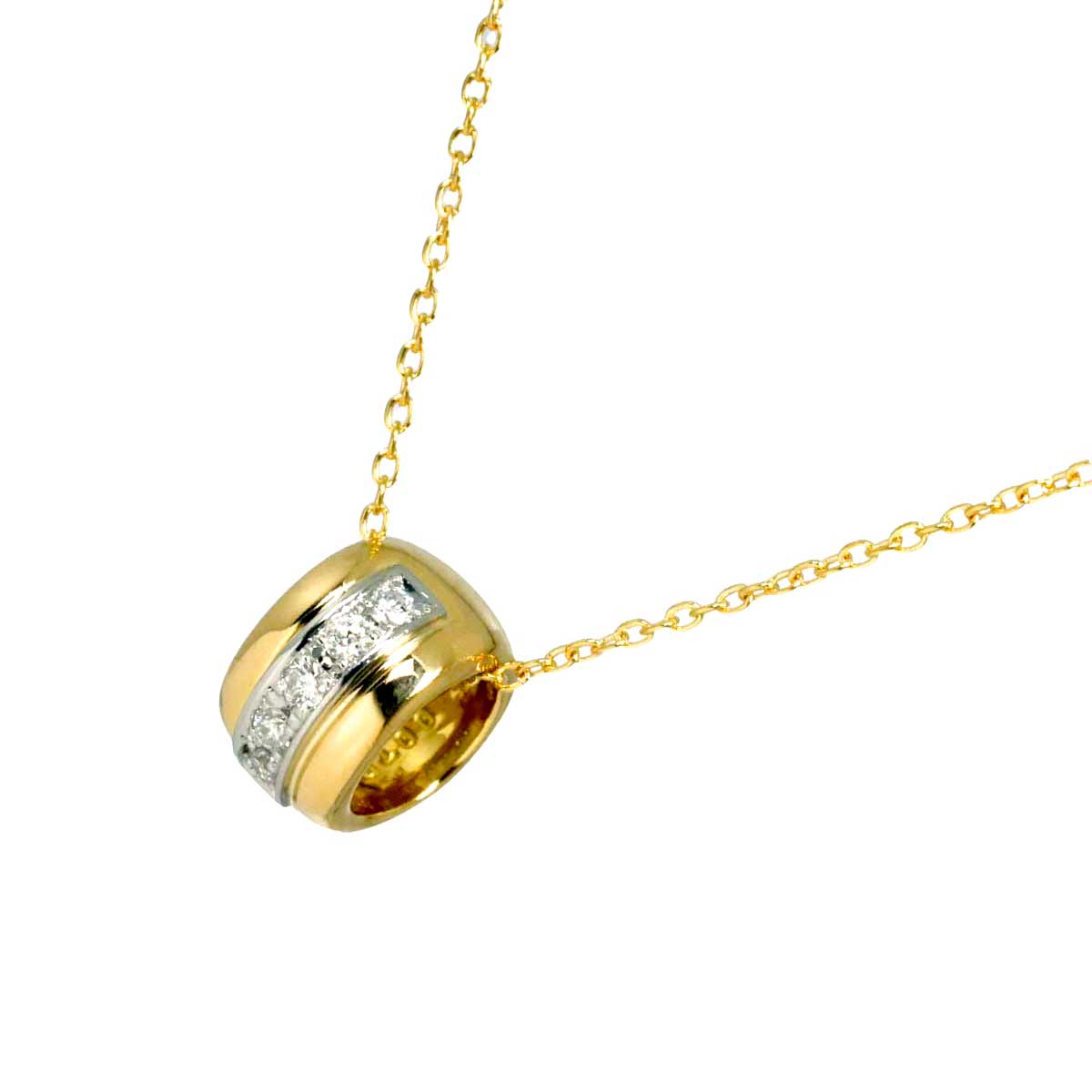 Diamond 0.07ct Necklace 18K Yellow Gold 750 Pt