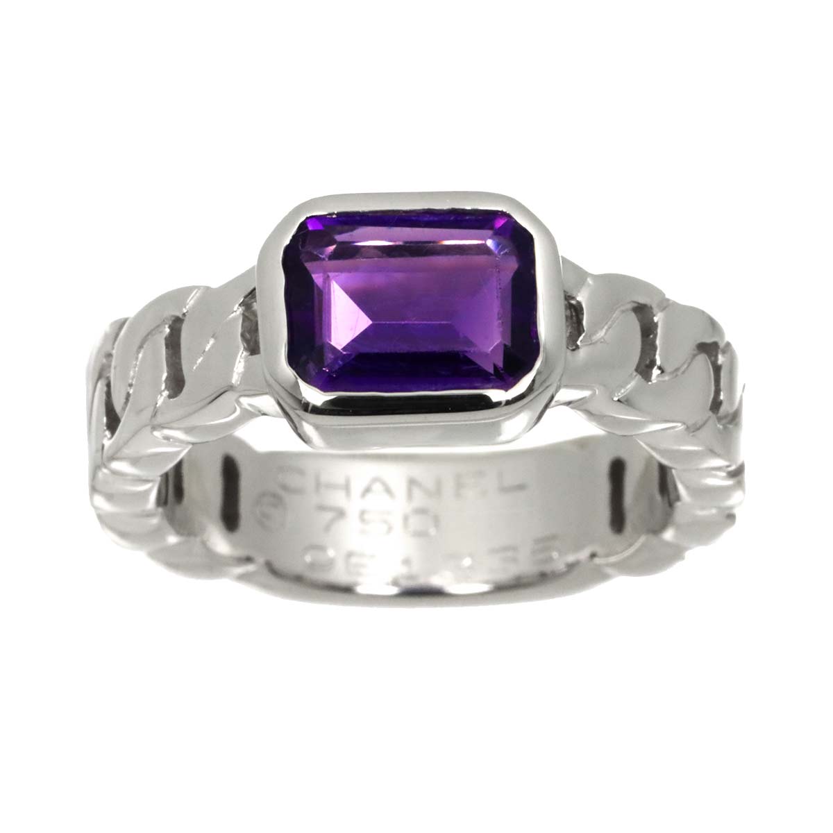 Amethyst Ring 18K WG 750 Size6(US)