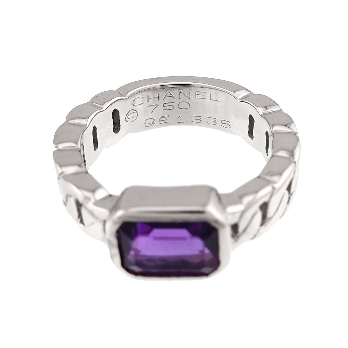 Amethyst Ring 18K WG 750 Size6(US)